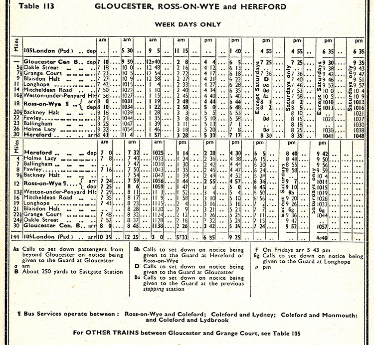 Timetable